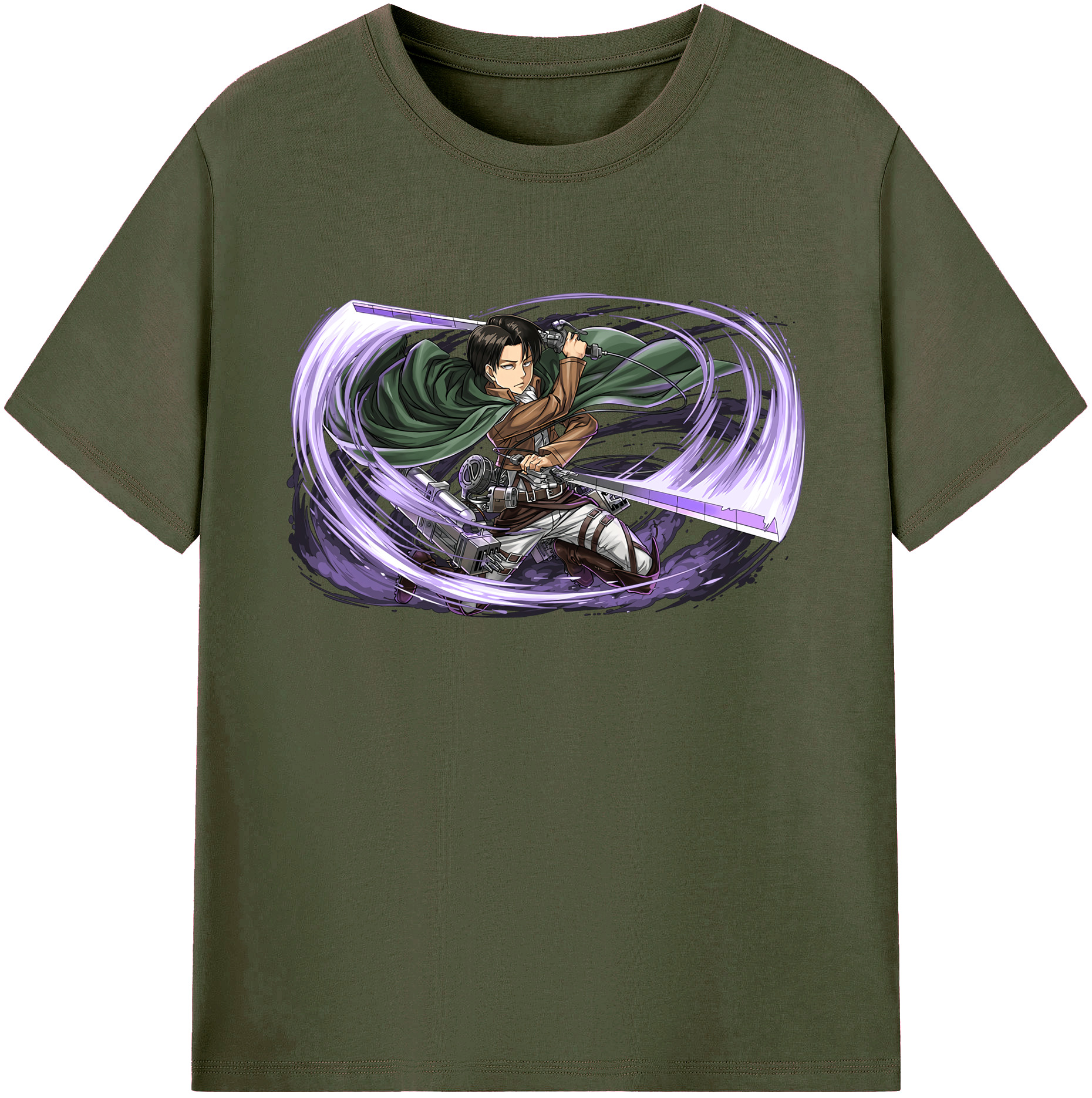 （画像用） 進撃の巨人 リヴァイ·アッカーマン Attack on Titan Levi Ackerman 綿100％ メンズ半袖Tシャツ｜肌触りやわらか＆通気性